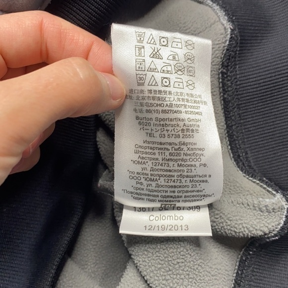 Burton Gray White Polka Dot Hooded Zip Up Sweatshirt Size Medium - Picture 5 of 7